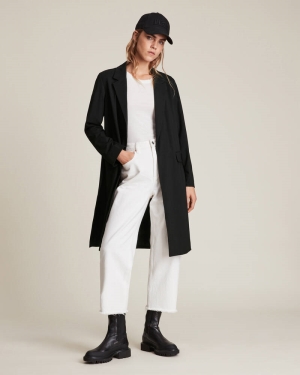 Allsaints Aleida Jersey Duster Blazer Jacka Dam Svarta | SE.WT110V-5