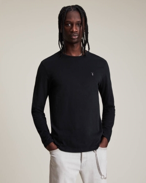 Allsaints Brace Tonic Long Sleeve Crew T-shirt Herr Svarta | SE.MD119E-451