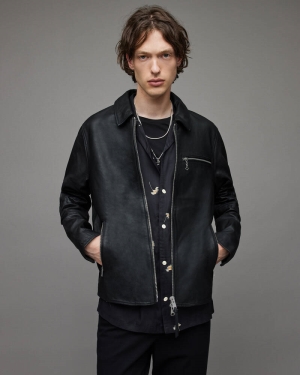 Allsaints Brett Läder Jacka Herr Svarta | SE.ML079X-5