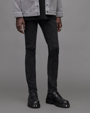 Allsaints Cigarette Damaged Mager Jeans Herr Svarta | SE.ME066W-5