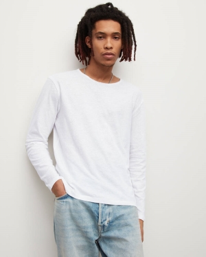 Allsaints Figure Long Sleeve Crew T-shirt Herr Vita | SE.MD059T-437