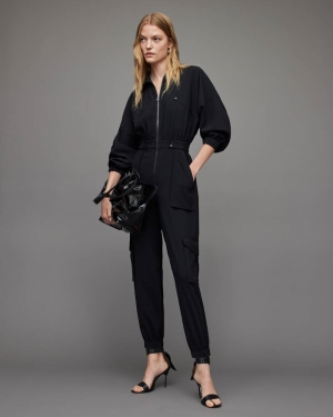 Allsaints Frieda Jumpsuit Klänning Dam Svarta | SE.WP021Y-5