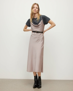 Allsaints Hadley Midi Klänning Dam Rosa | SE.WD055V-200