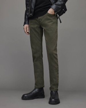 Allsaints Rex Overdyed Slim Jeans Herr Khaki Bruna | SE.ME008X-7267