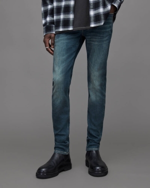 Allsaints Ronnie Extra Mager Jeans Herr Indigo | SE.ME016U-21