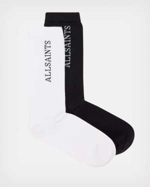 Allsaints Saints Logo 2 Pack Nattkläder Dam Svarta Vita | SE.WW500X-250