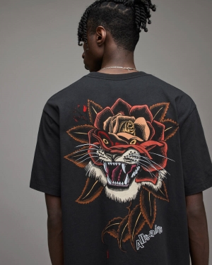 Allsaints Tiger Rose Crew T-shirt Herr Svarta | SE.MG272X-451