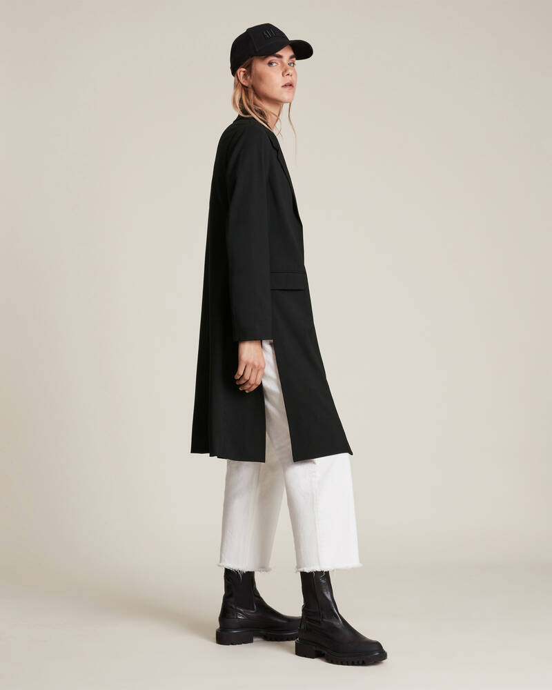 Allsaints Aleida Jersey Duster Blazer Jacka Dam Svarta | SE.WT110V-5