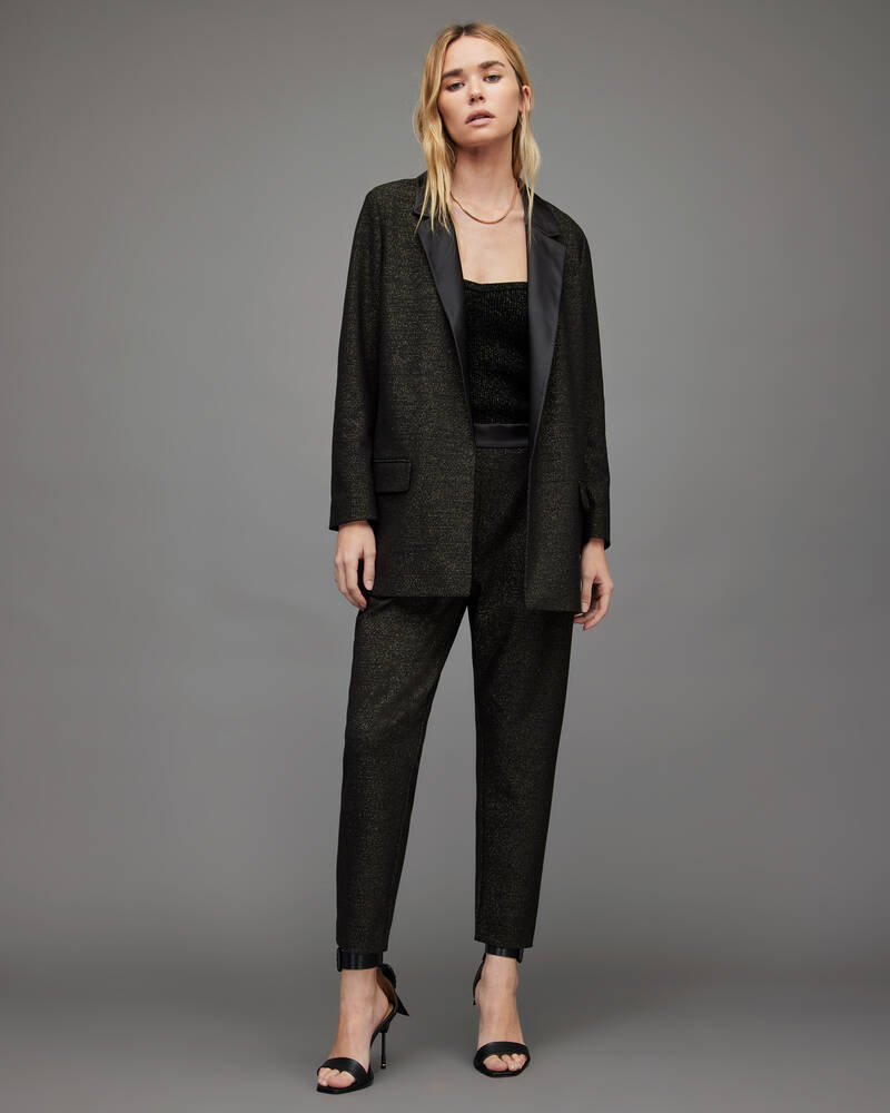 Allsaints Aleida Shimmer Blazer Jacka Dam Svarta | SE.WT031X-5