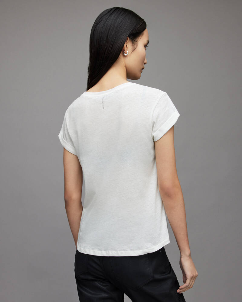 Allsaints Anna T-shirt Dam Vita | SE.WM111S-4068