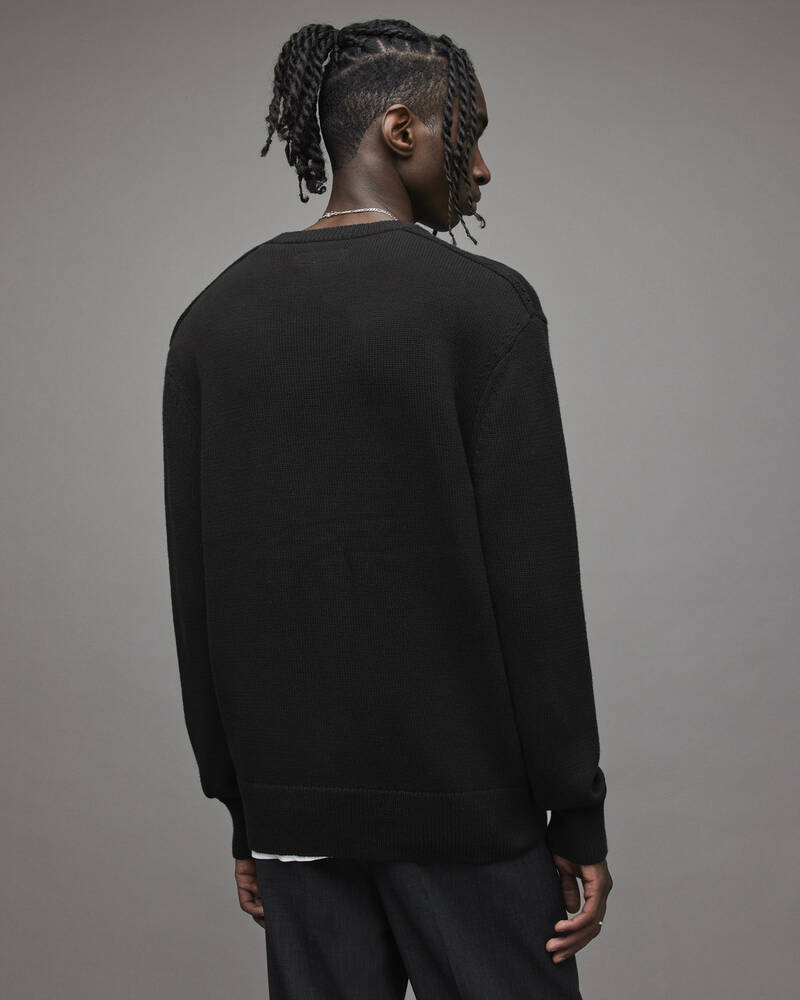 Allsaints Axis Saints Crew Jumper Stickat Herr Svarta | SE.MK123U-5