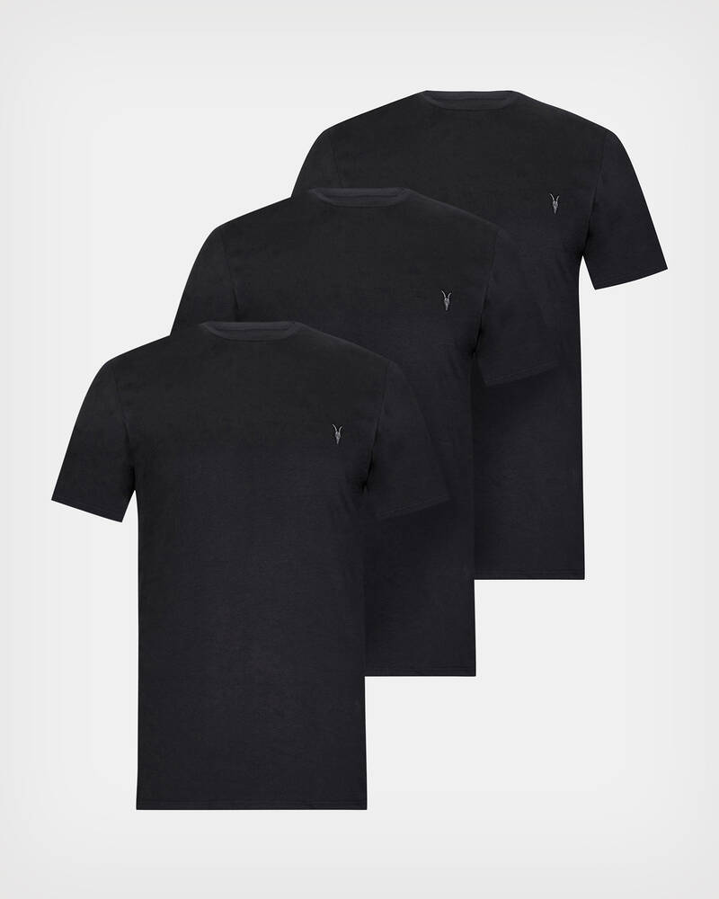 Allsaints Brace Brushed Bomull 3 Packs T-shirt Herr Svarta | SE.MD130M-5