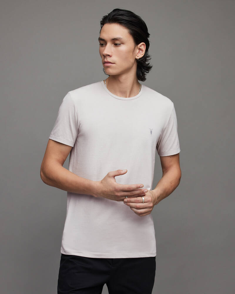 Allsaints Brace Brushed Bomull 3 Packs T-shirt Herr Grå Bruna Blå | SE.MD138X-8016