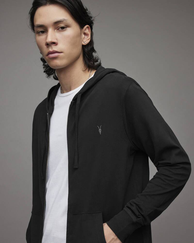 Allsaints Brace Brushed Bomull Hoodie Herr Svarta | SE.MF028H-451