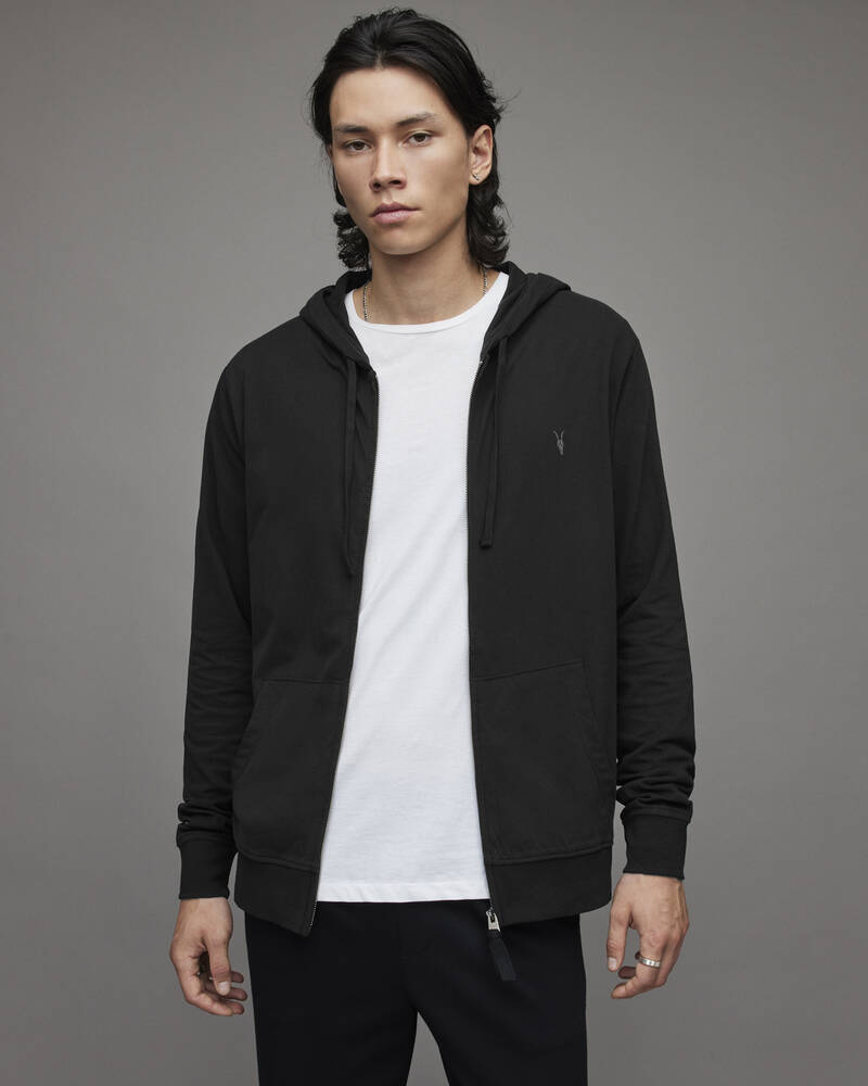 Allsaints Brace Brushed Bomull Hoodie Herr Svarta | SE.MF028H-451