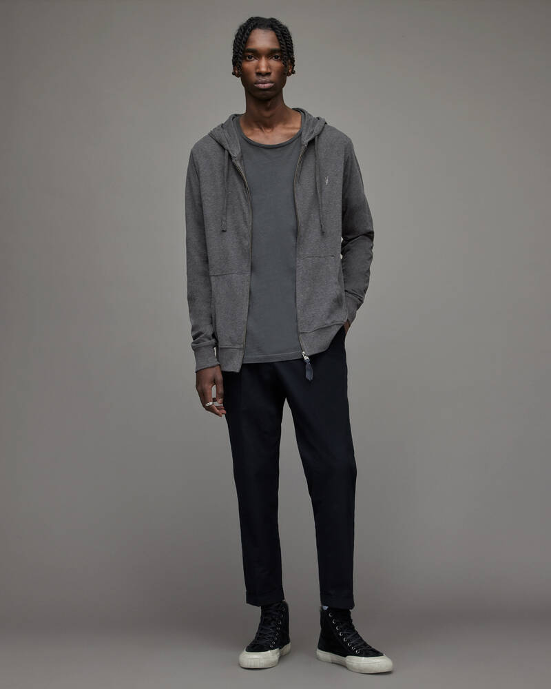 Allsaints Brace Brushed Bomull Hoodie Herr Grå | SE.MF028H-811