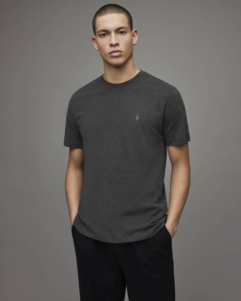 Allsaints Brace Crew Brushed Bomull T-shirt Herr Grå | SE.MD131G-811