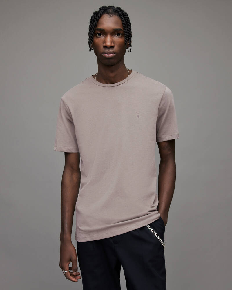 Allsaints Brace Crew Brushed Bomull T-shirt Herr Grå | SE.MD457U-5775