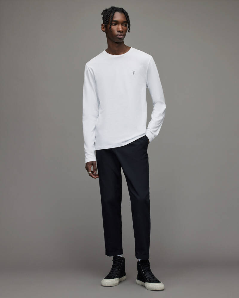 Allsaints Brace Tonic Long Sleeve Crew T-shirt Herr Vita | SE.MD119E-437