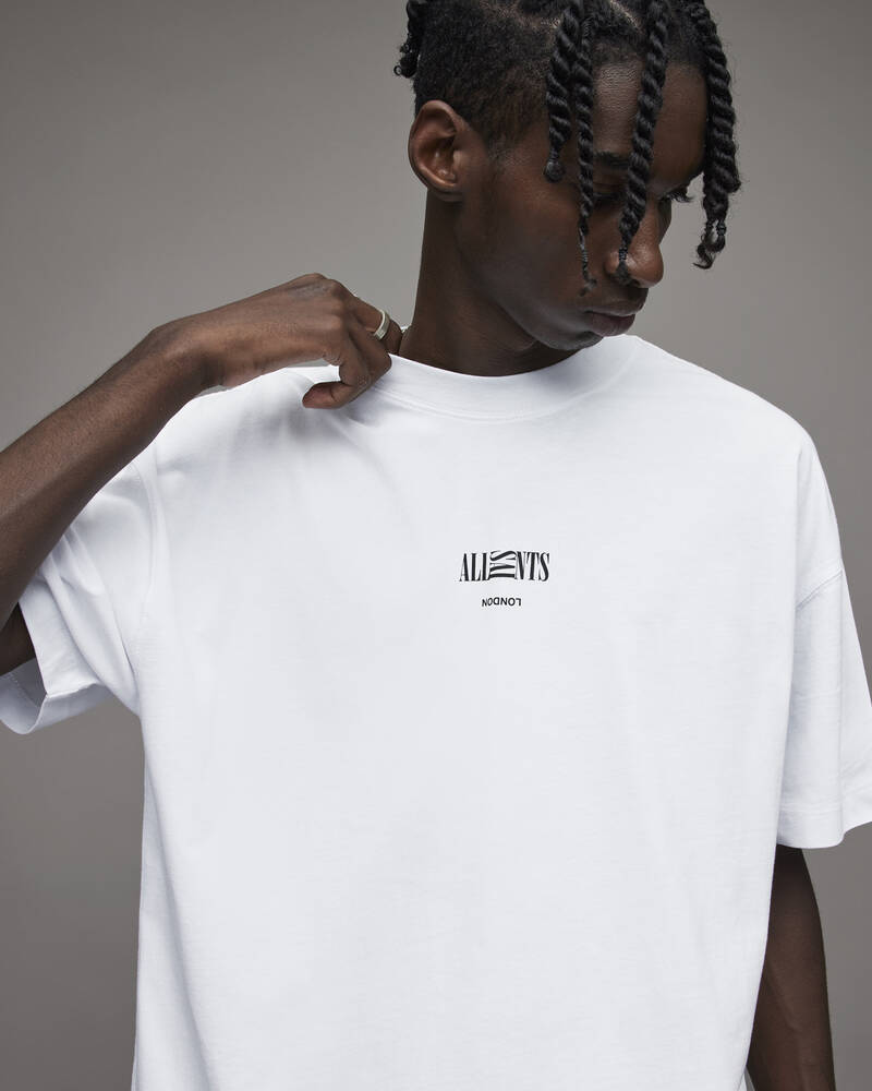 Allsaints Burman Crew T-shirt Herr Vita | SE.MG352W-437