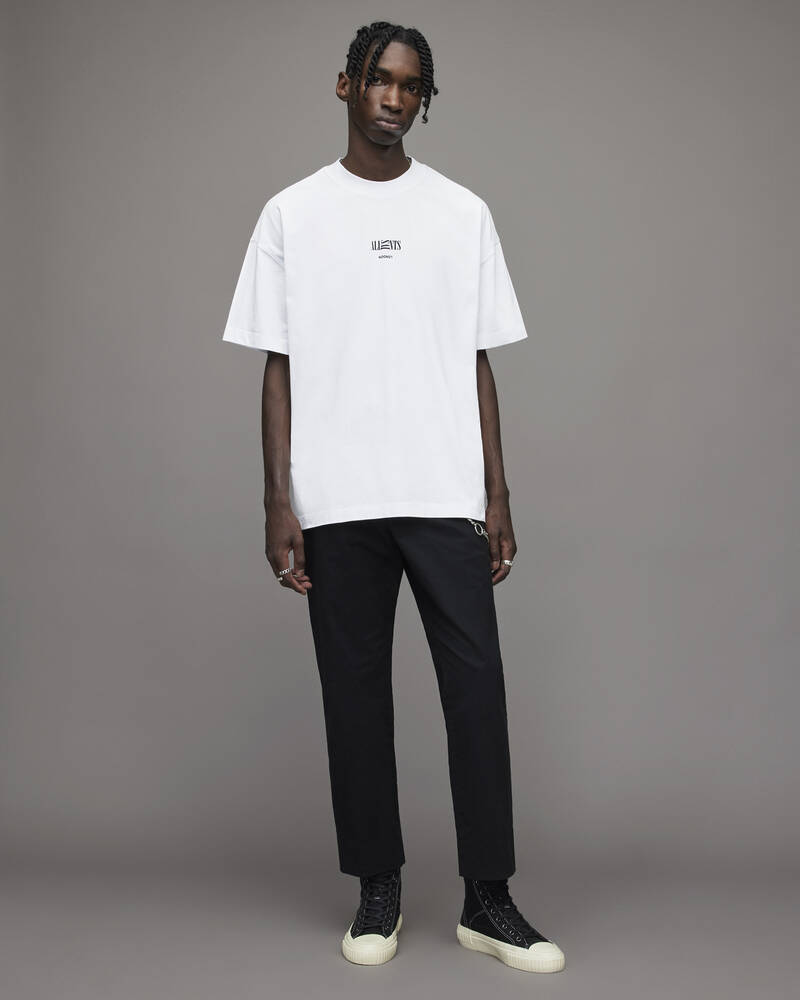 Allsaints Burman Crew T-shirt Herr Vita | SE.MG352W-437