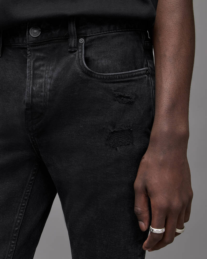 Allsaints Cigarette Damaged Mager Jeans Herr Svarta | SE.ME066W-5