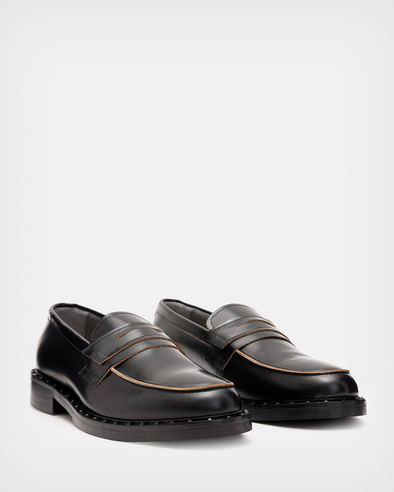 Allsaints Dalias Läder Loafers Tailoring Herr Svarta | SE.MZ564X-5