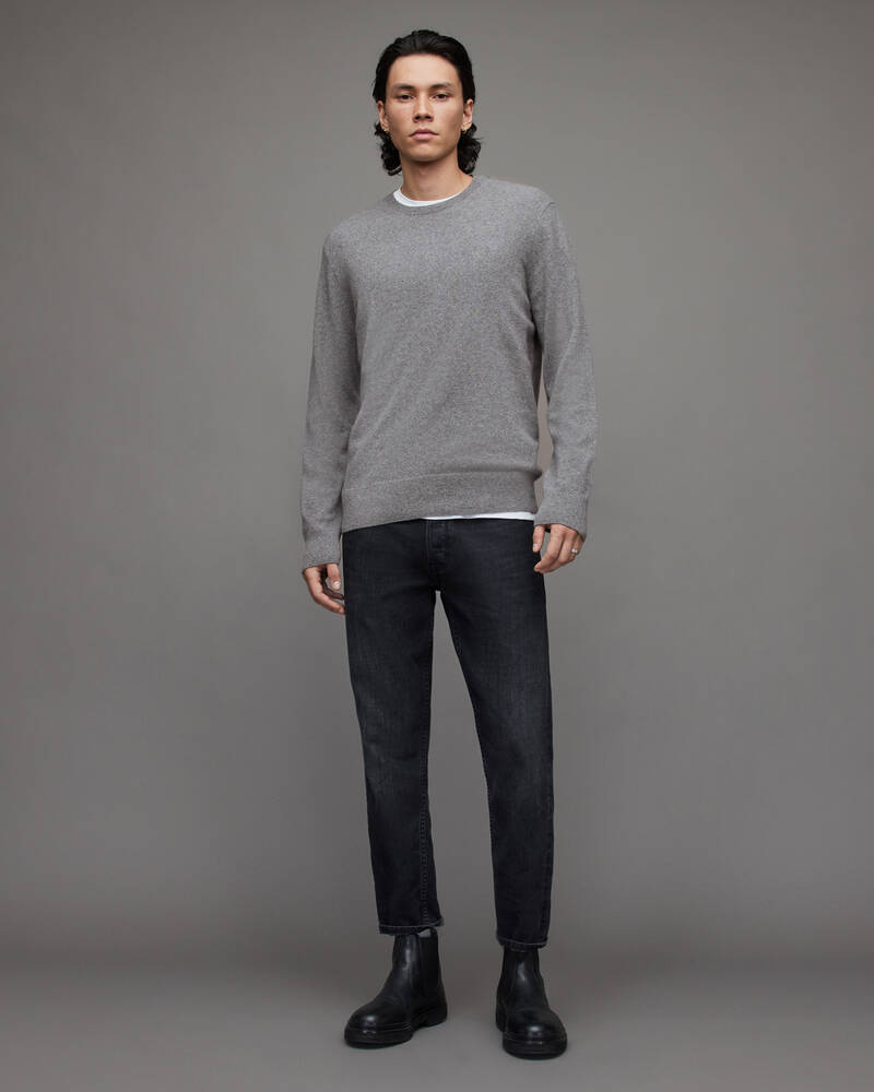 Allsaints Dalton Cashmere Ull Jumper Stickat Herr Grå | SE.MK194X-107