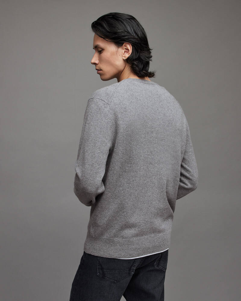 Allsaints Dalton Cashmere Ull Jumper Stickat Herr Grå | SE.MK194X-107