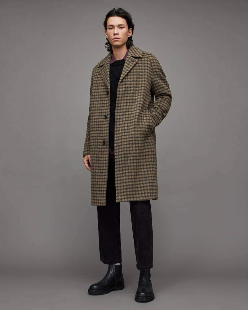 Allsaints Drumm Checked Rockar Herr Bruna | SE.MC037X-6