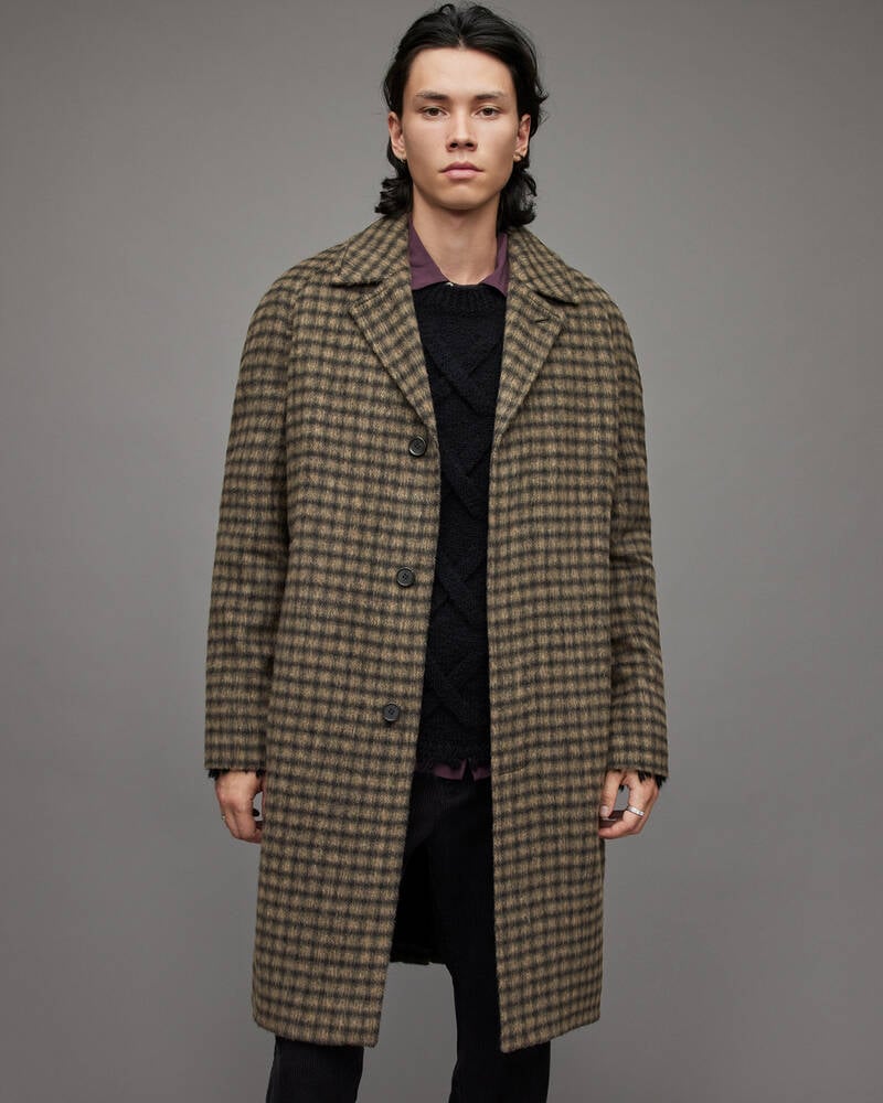 Allsaints Drumm Checked Rockar Herr Bruna | SE.MC037X-6