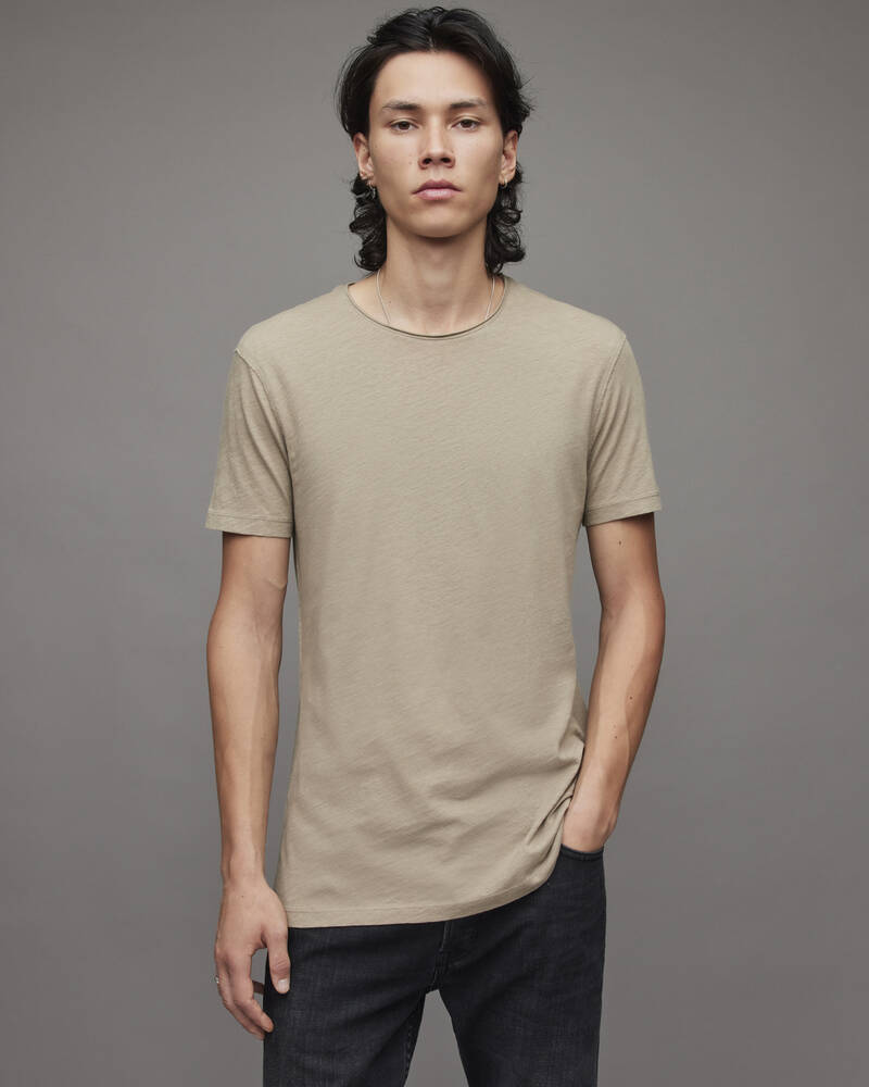 Allsaints Figure Crew T-shirt Herr Bruna | SE.MD022X-7745