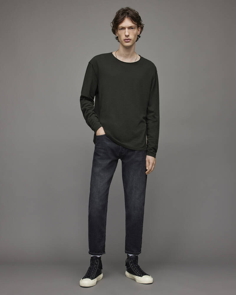 Allsaints Figure Long Sleeve Crew T-shirt Herr Khaki Gröna | SE.MD024X-3836