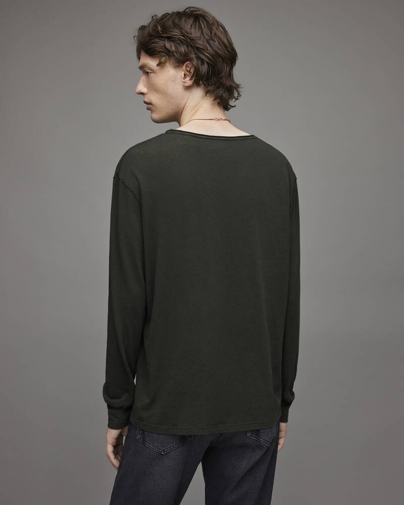 Allsaints Figure Long Sleeve Crew T-shirt Herr Khaki Gröna | SE.MD024X-3836