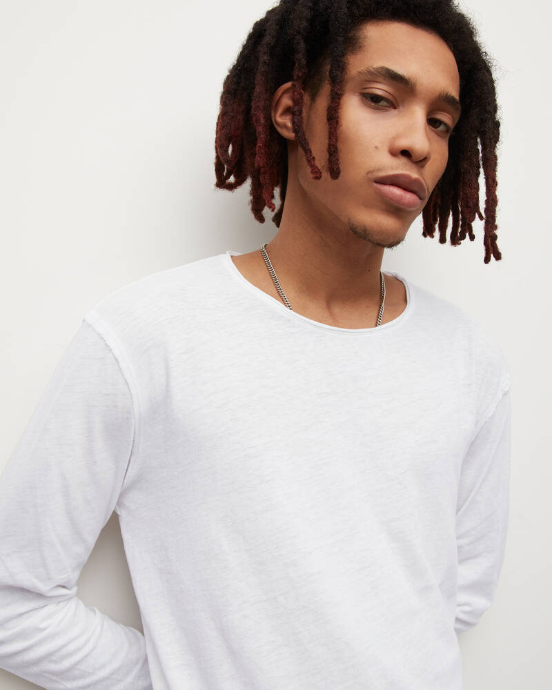 Allsaints Figure Long Sleeve Crew T-shirt Herr Vita | SE.MD059T-437