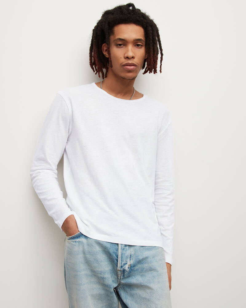 Allsaints Figure Long Sleeve Crew T-shirt Herr Vita | SE.MD059T-437