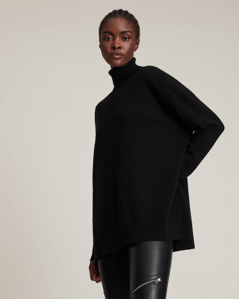 Allsaints Gala Cashmere Jumper Stickat Dam Svarta | SE.WK138V-5