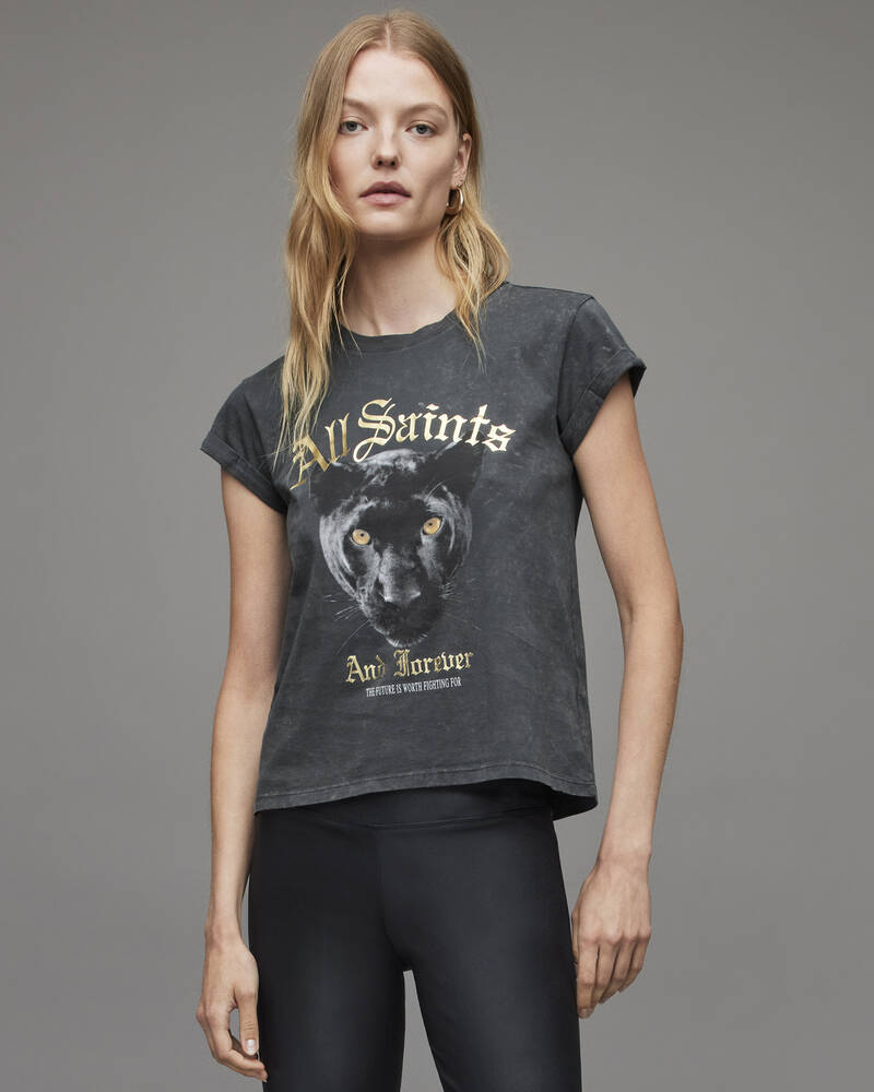 Allsaints Geminos Anna T-shirt Dam Svarta | SE.WG067X-162