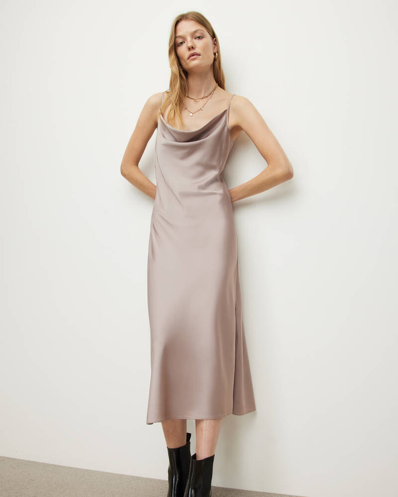 Allsaints Hadley Midi Klänning Dam Rosa | SE.WD055V-200