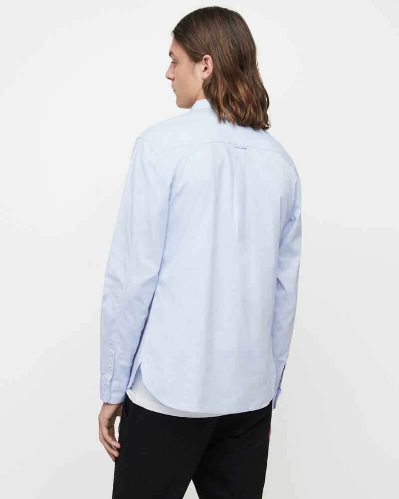 Allsaints Hawthorne Ramskull Stretch Fit Shirt Skjorta Herr Ljusblå | SE.MS255U-709