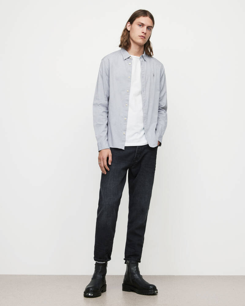 Allsaints Hawthorne Ramskull Stretch Shirt Skjorta Herr Ljusgrå | SE.MS256U-103