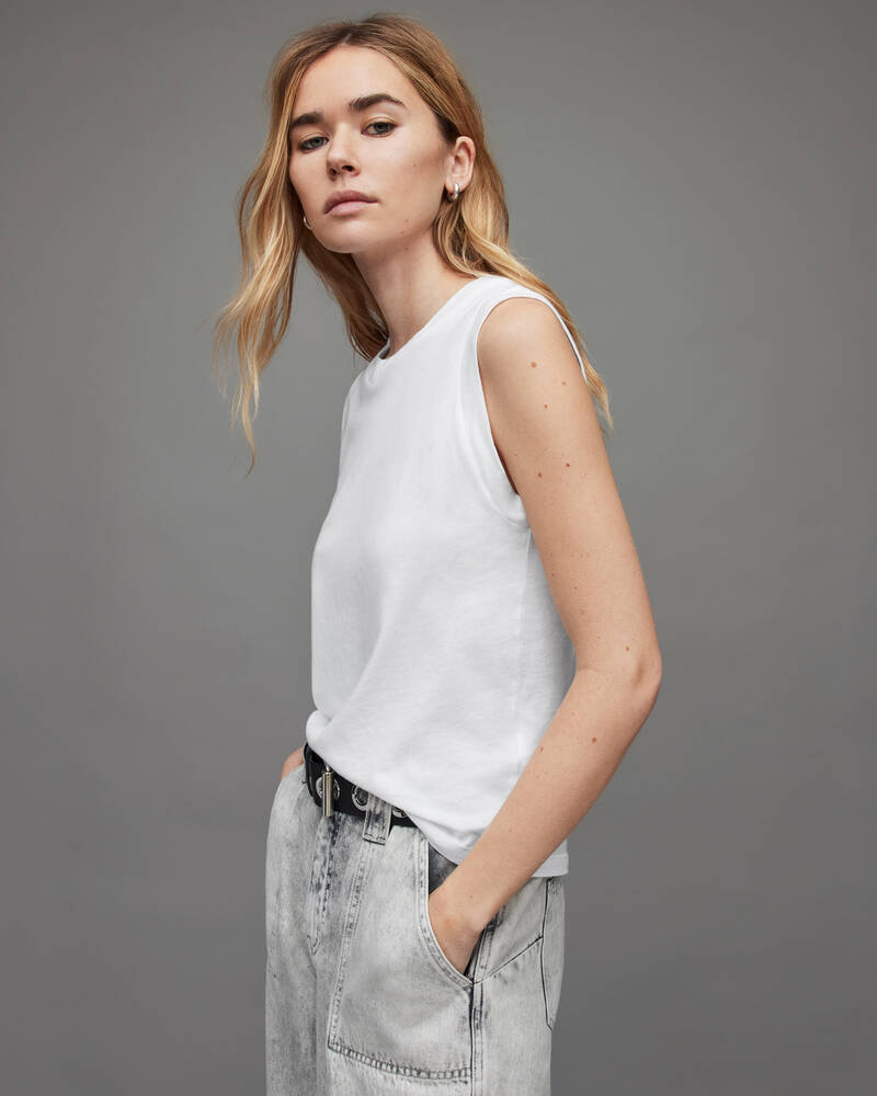 Allsaints Imogen Tank T-shirt Dam Vita | SE.WM221M-437