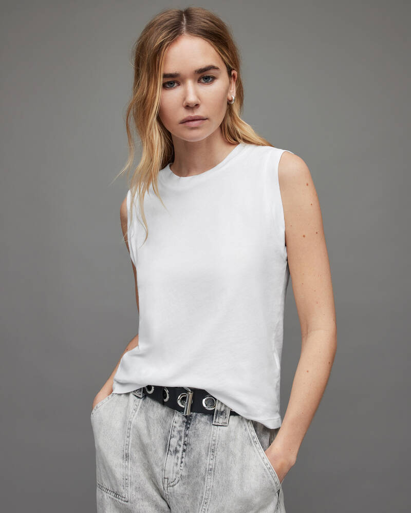 Allsaints Imogen Tank T-shirt Dam Vita | SE.WM221M-437