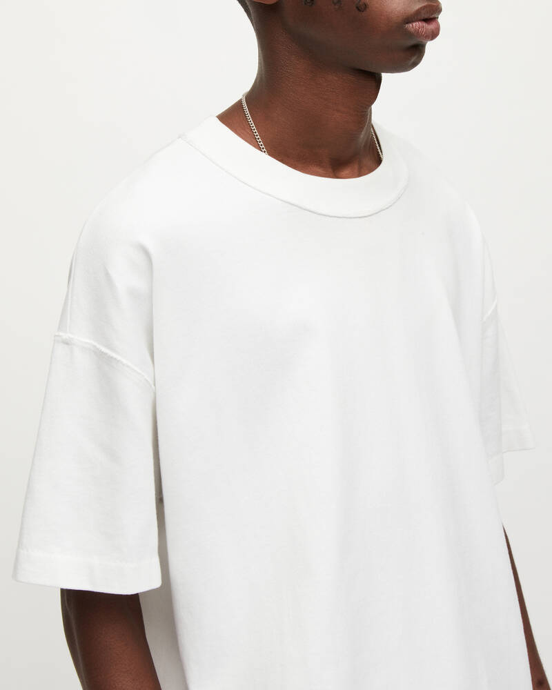 Allsaints Isac Oversized Crew T-shirt Herr Vita | SE.MD106V-437