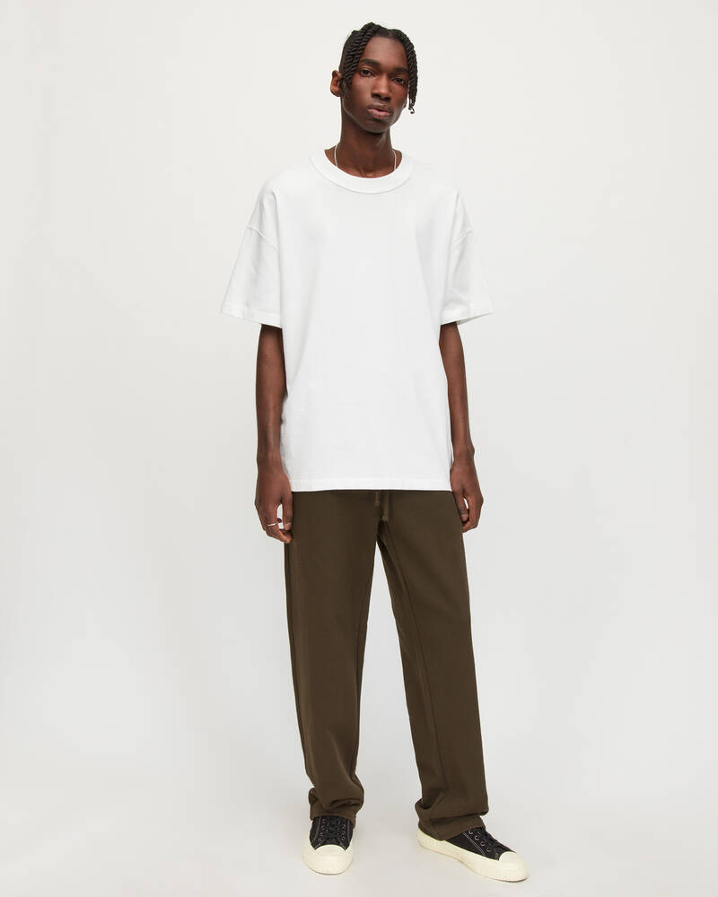 Allsaints Isac Oversized Crew T-shirt Herr Vita | SE.MD106V-437