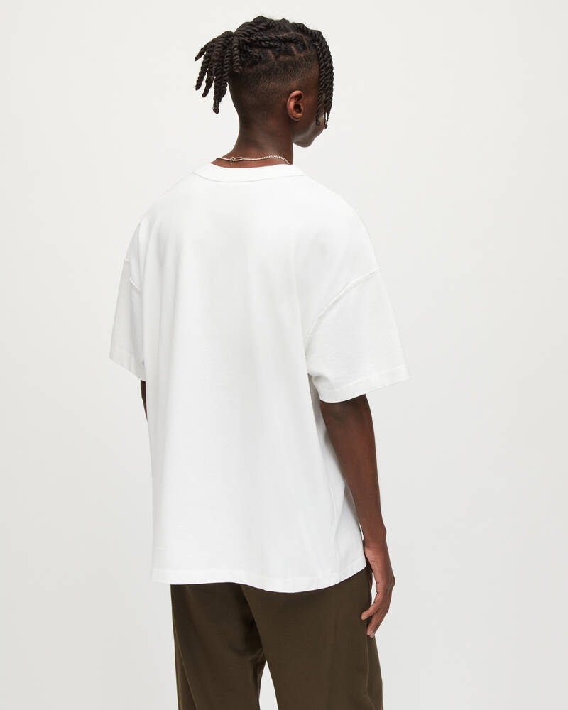 Allsaints Isac Oversized Crew T-shirt Herr Vita | SE.MD106V-437