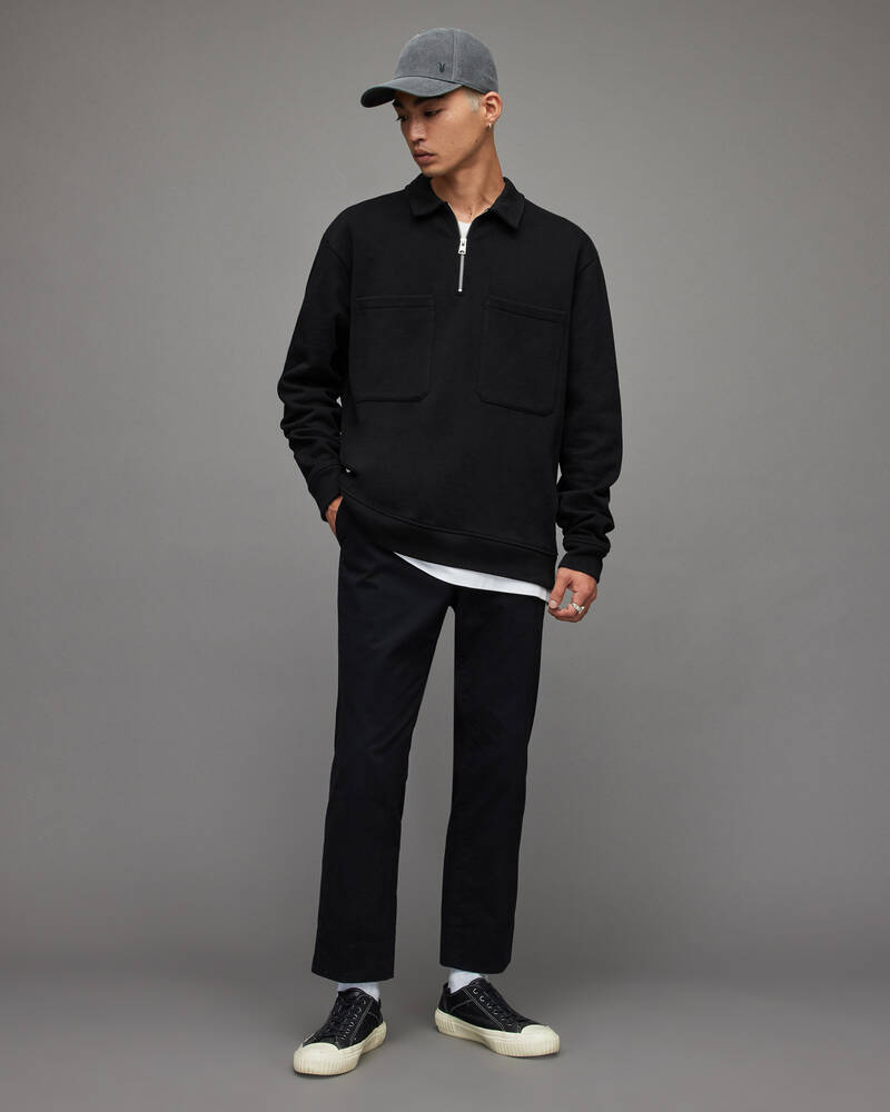 Allsaints Jaxon Half Zip Tröjor Herr Svarta | SE.MF048X-162