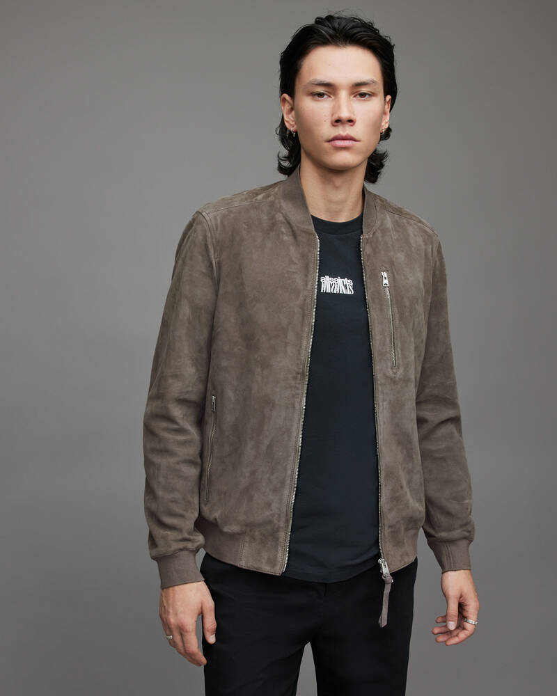 Allsaints Kemble Mocka Bomber Jacka Herr Grå | SE.ML064W-4693