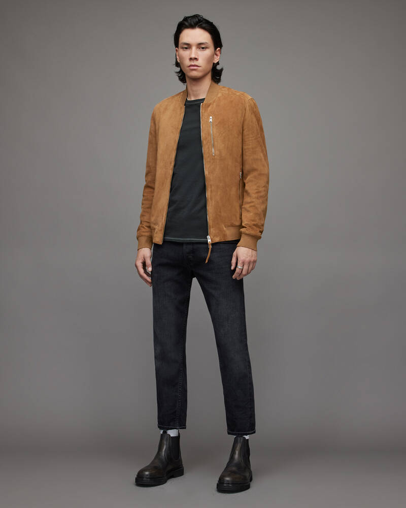 Allsaints Kemble Mocka Bomber Jacka Herr Orange Bruna | SE.ML084X-5906