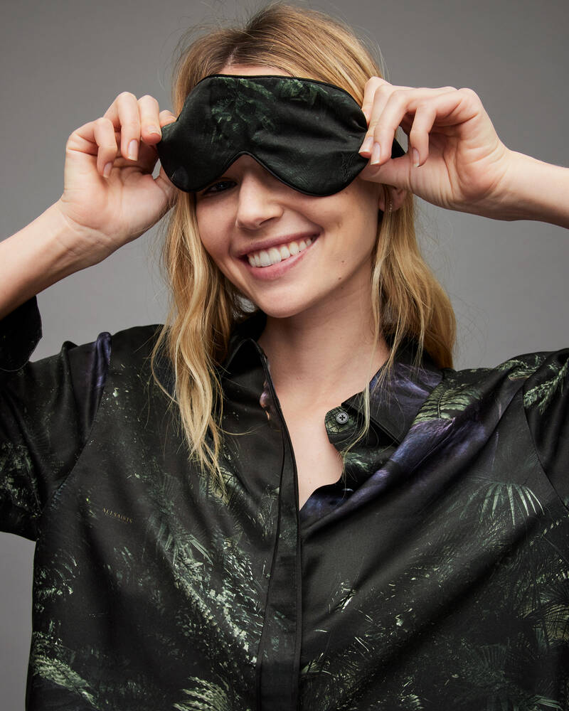 Allsaints Kim Silk Blend Eye Mask Nattkläder Dam Gröna | SE.WX018X-5406